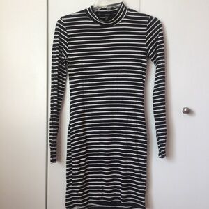 Navy & White stripped soft stretch bodycorn dress